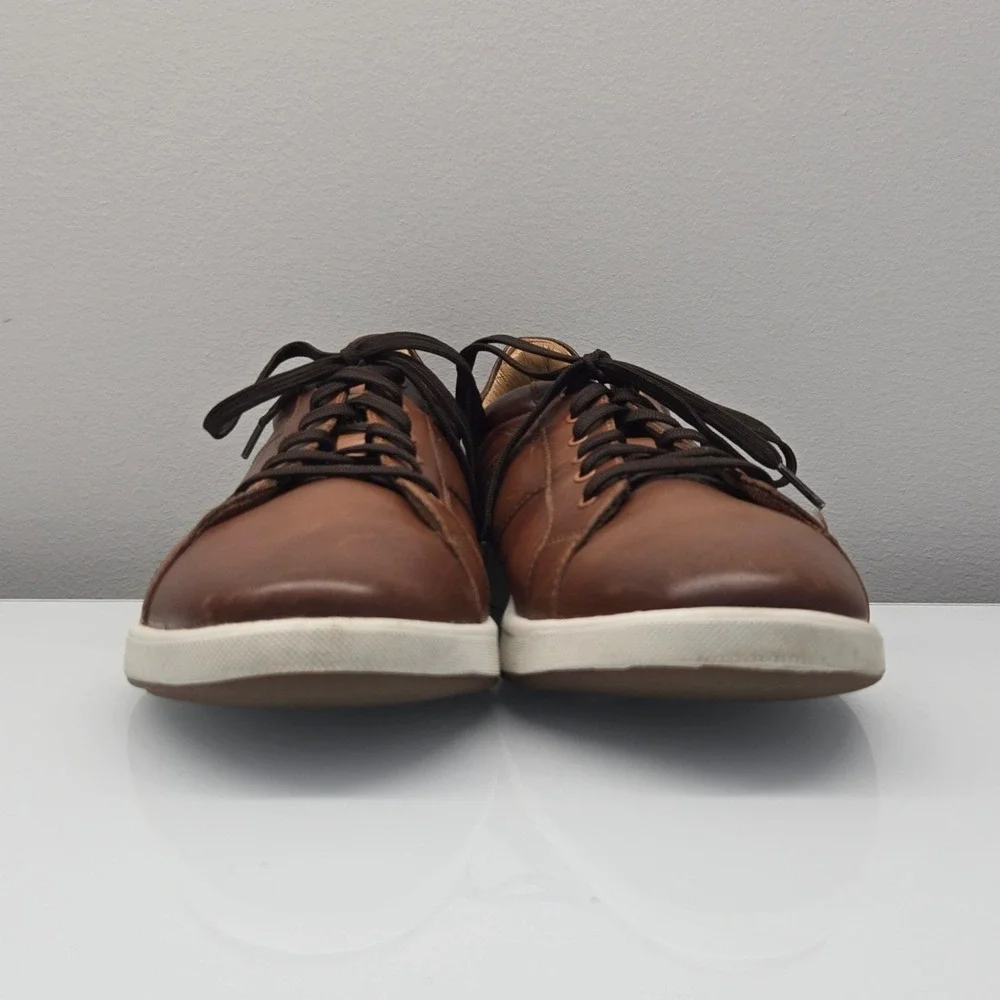 Florsheim Comfortech Leather Sneakers Men 10M Cognac Brown Casual Dress Shoes